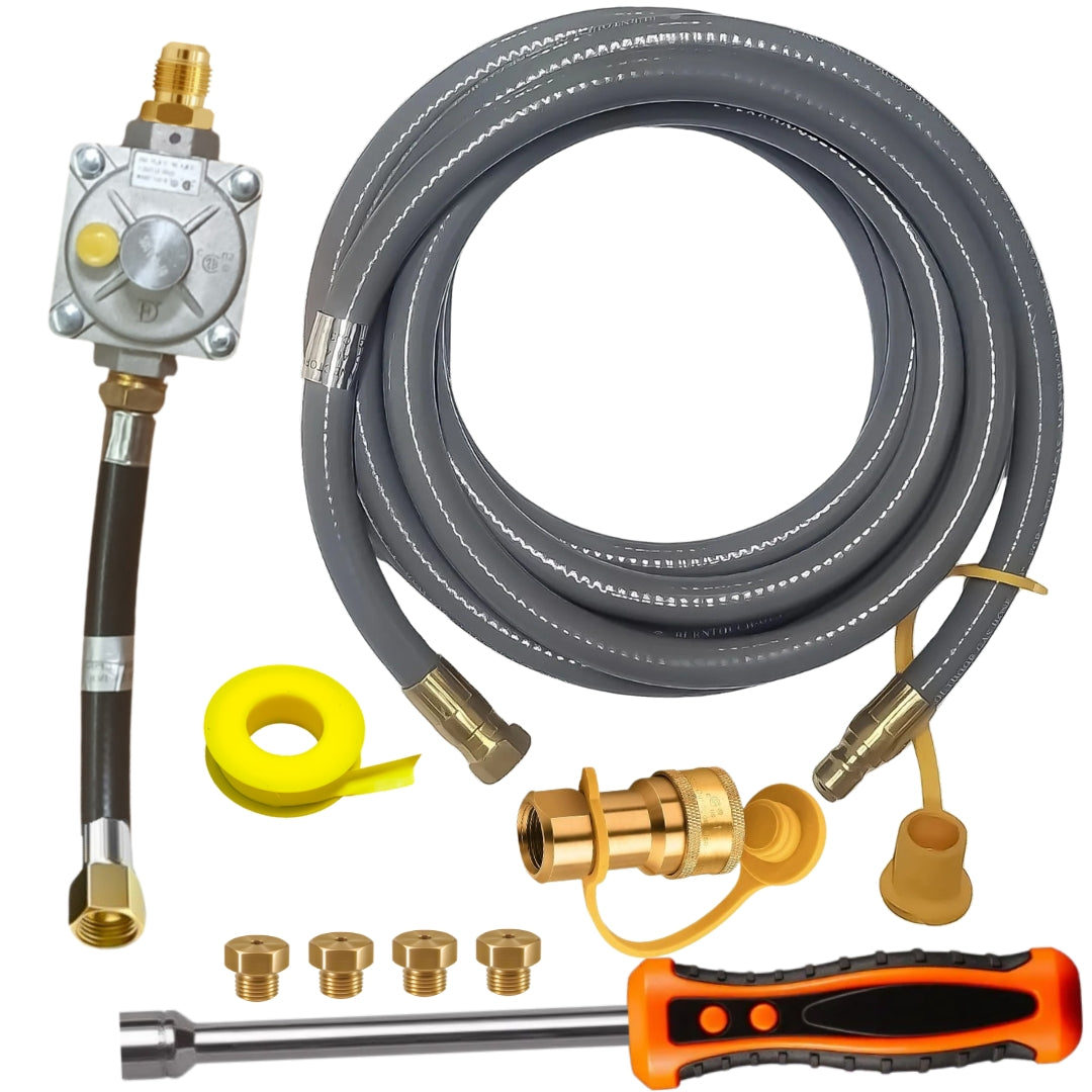 Weber Summit Silver A Conversion Kit from LP to NG - Includes Predrilled Orifices - 10' NG Hose - Natural Gas Regulator