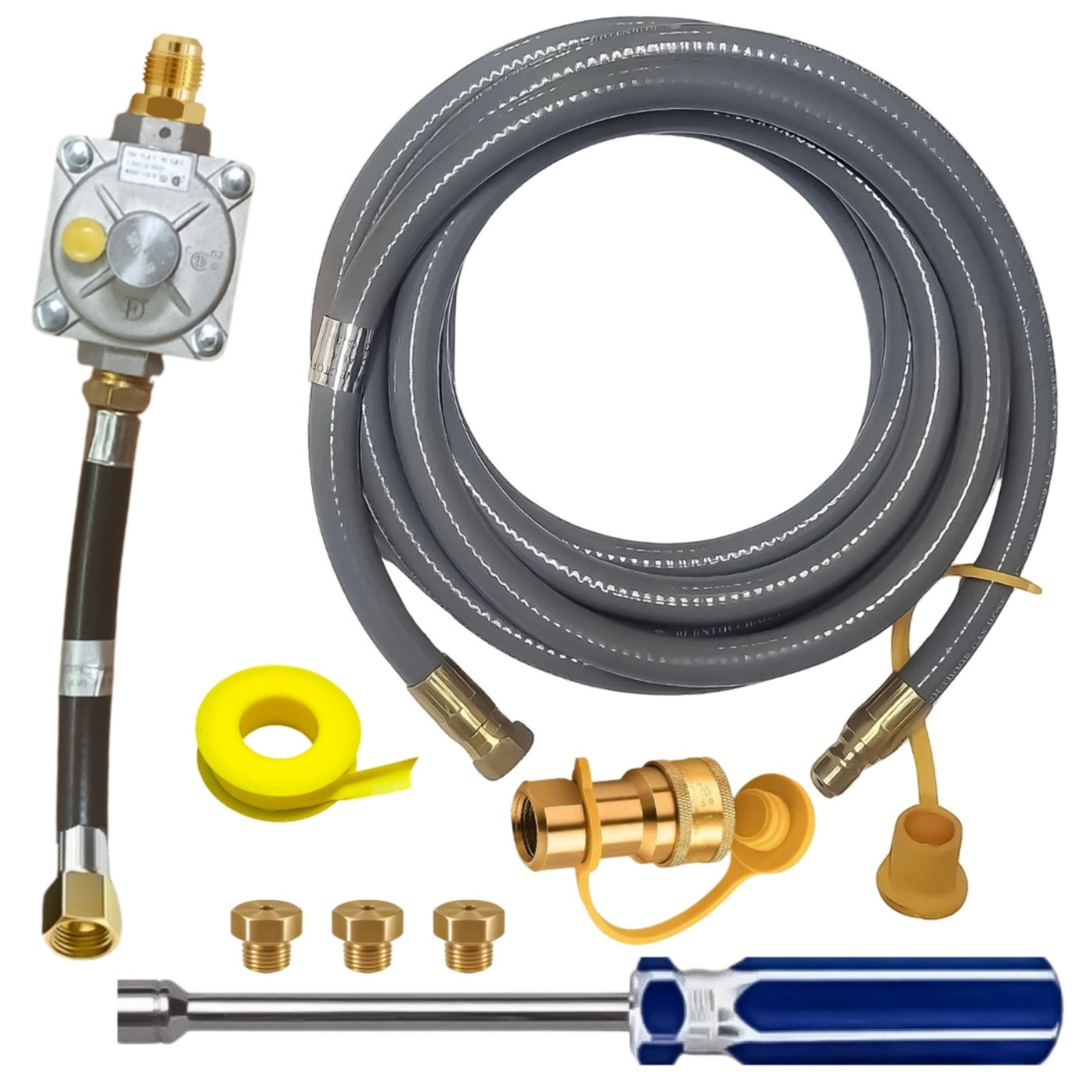 Weber Genesis 315 (2022 & Newer) Conversion Kit to Bulk Propane Includes Predrilled Orifices - Detailed Instructions - 10' Low Pressure LP Hose at Outdoor Gas Products