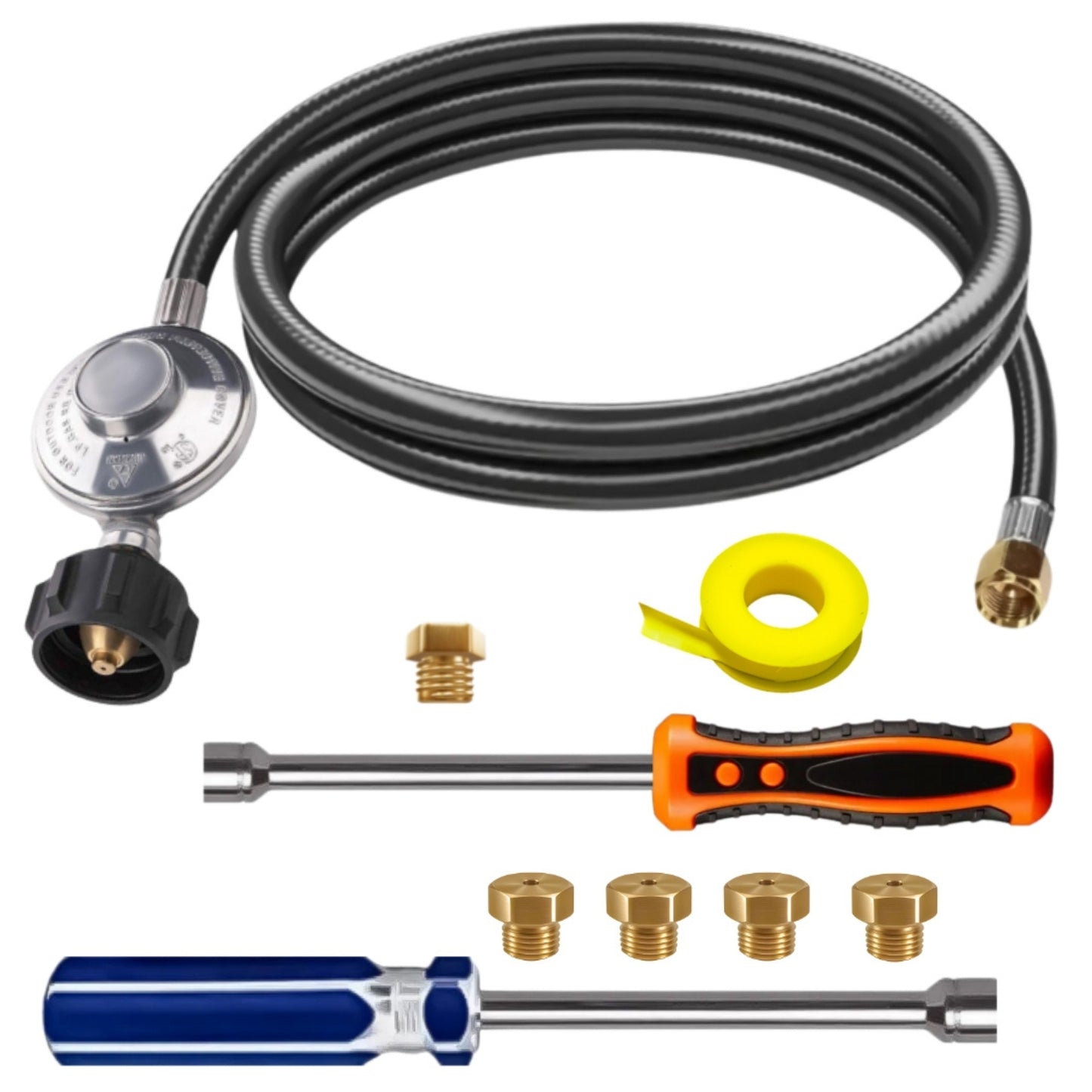 Weber Genesis SP-E-335 (2022 & Newer) Conversion Kit from NG to LP - Includes Predrilled Orifices - Instructions Included - 5' Propane and Regulator - LP Fuel Converter