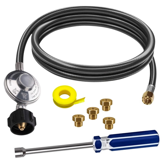 Weber Genesis SI-E-330/SA-E 330 Conversion Kit from NG to LP - Includes Predrilled Orifices - Instructions Included - 5' Propane and Regulator - LP Fuel Converter