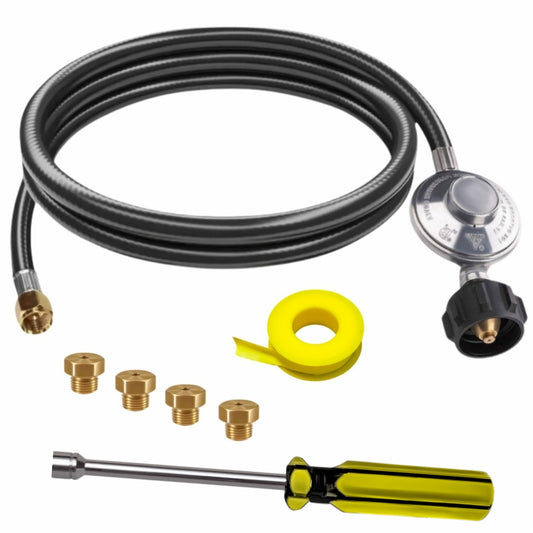 Weber Genesis Platinum C Conversion Kit from NG to LP- Includes Predrilled Orifices - 5' Propane and Regulator - LP Fuel Converter