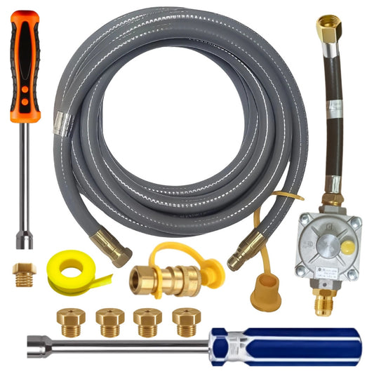 Weber Genesis SP-E-335 Conversion Kit from LP to NG - Includes Predrilled Orifices - Detailed Instructions - 10' NG Hose - Natural Gas Regulator