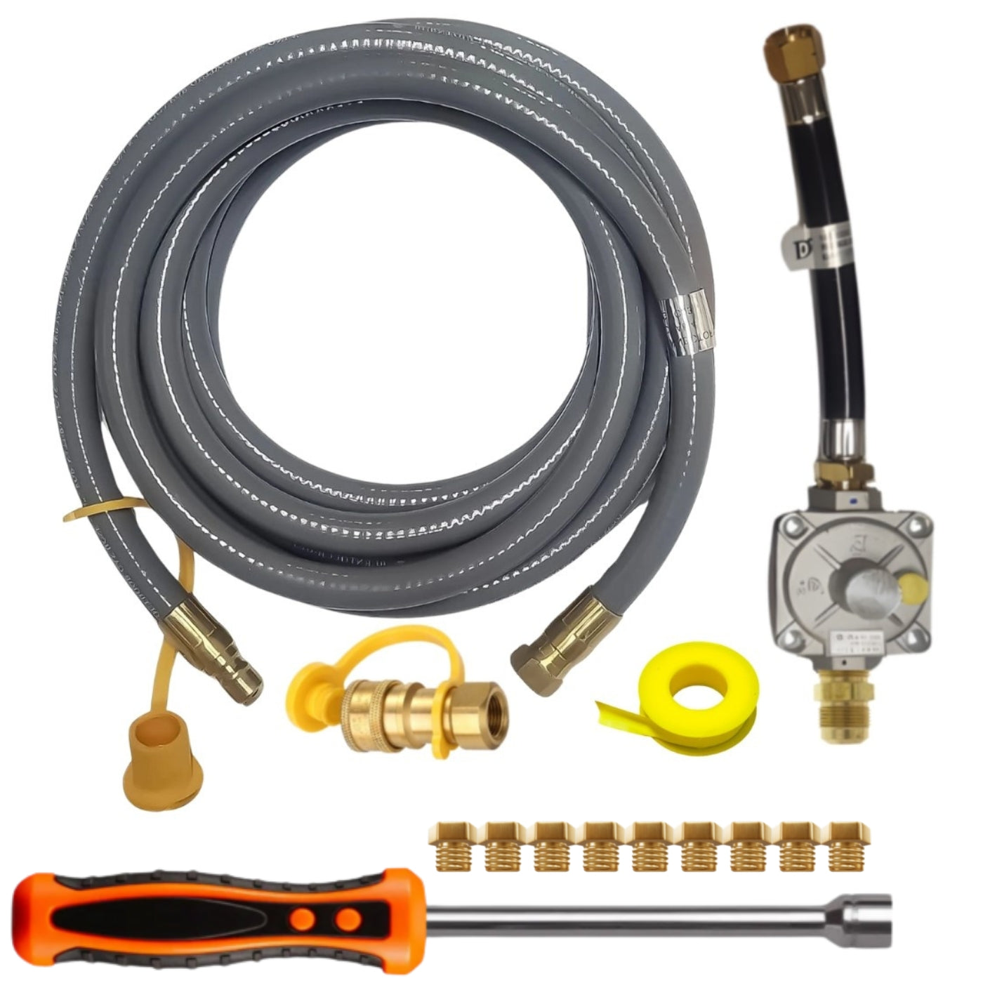 Weber Summit Gold D6 Conversion Kit from LP to NG - Includes Predrilled Orifices - 10' NG Hose - Natural Gas Regulator