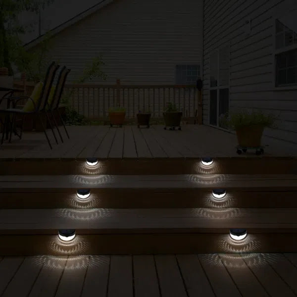 4 Piece Solar Fence Lights Outdoor Dusk To Dawn Sensor Decorative Deck Lamps IP65 Waterproof