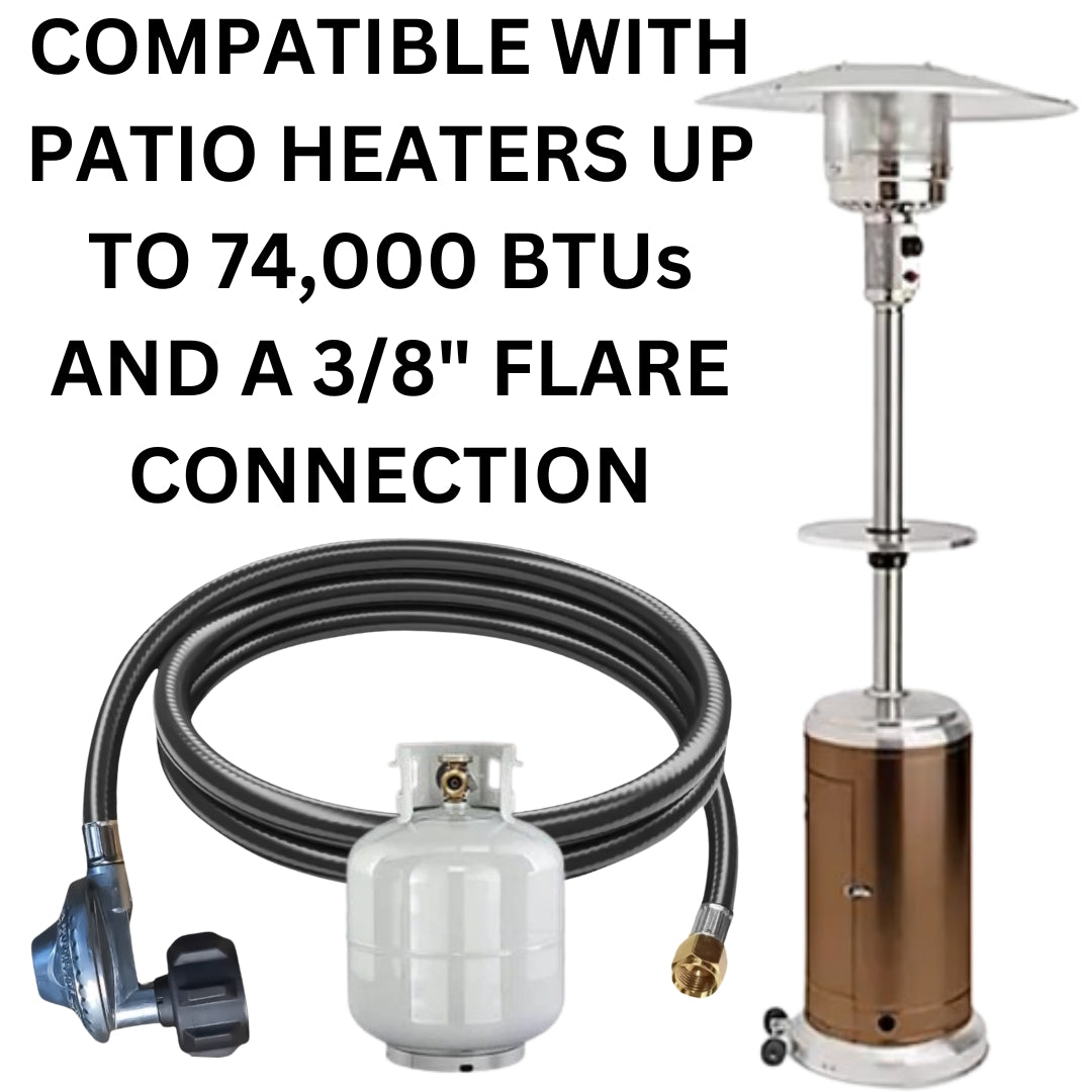 Premium Propane Regulator & 5 Foot Hose Assembly Replacement for Weber Gas Grills - QCC1 Connection - 3/8" Female Flare - Compatible With Most Nexgrill, Char-Broil, Blackstone 28/36 Griddles - 11" WC