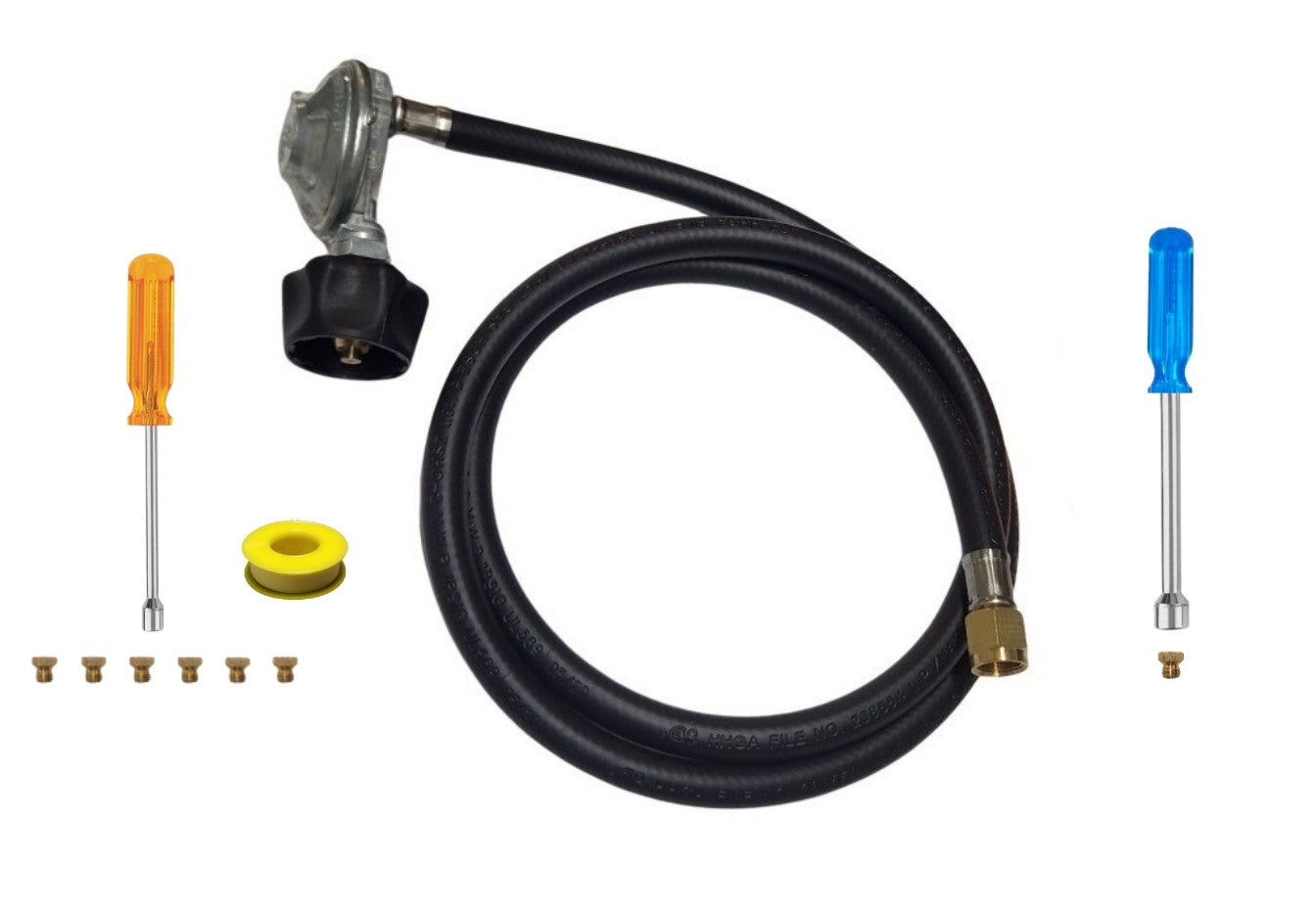 Weber SUMMIT 620 Conversion Kit from NG to LP - Includes Predrilled Orifices - Instructions Included - 5' Propane and Regulator - LP Fuel Converter