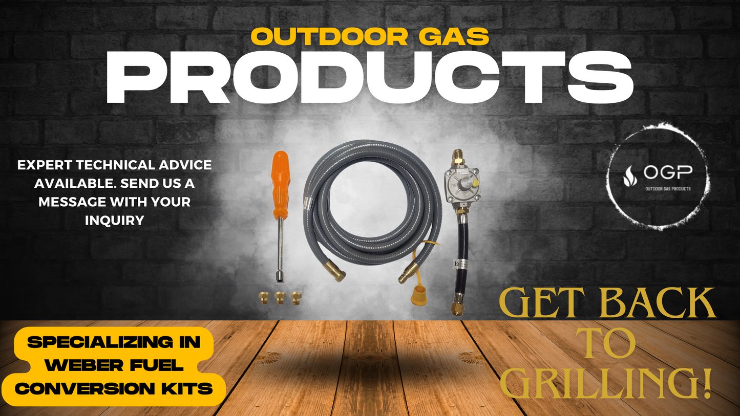 Weber Genesis 310 (For Side Control Models) Conversion Kit to Bulk Propane Includes Predrilled Orifices - Detailed Instructions - 10' Low Pressure LP Hose at Outdoor Gas Products