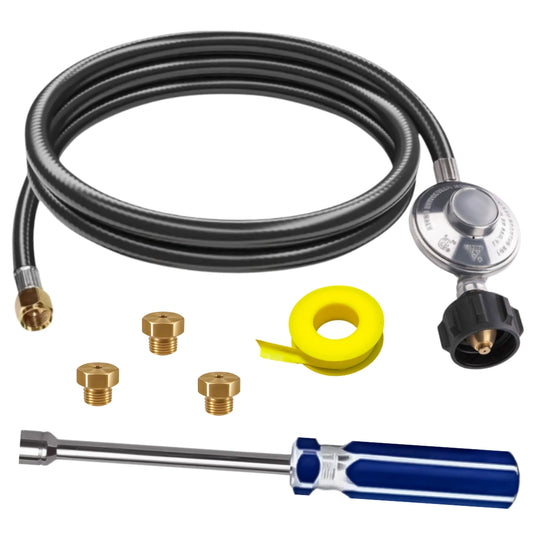 Weber Genesis 315 Conversion Kit from NG to LP - Includes Predrilled Orifices - Instructions Included - 5' Propane and Regulator - LP Fuel Converter