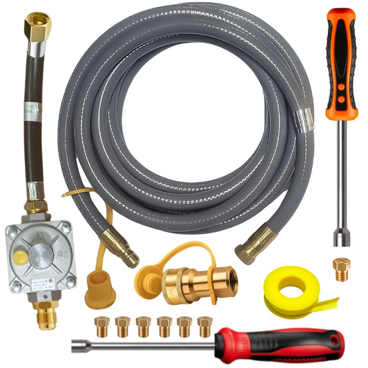 Weber Summit 620 Conversion Kit from LP to NG - Includes Predrilled Orifices - Detailed Instructions - 10' NG Hose - Natural Gas Regulator