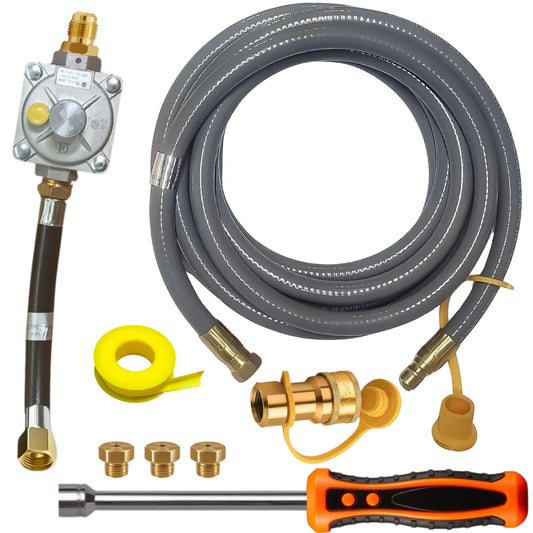 Weber Spirit SX-315 Smart Grill Conversion Kit from LP to NG - Includes Predrilled Orifices - Detailed Instructions - 10' NG Hose - Natural Gas Regulator