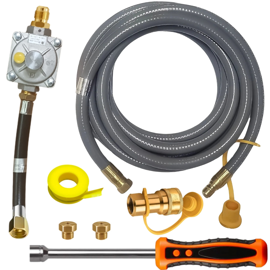 Weber Genesis Silver A Conversion Kit from LP to NG - Includes Predrilled Orifices - 10' NG Hose - Natural Gas Regulator