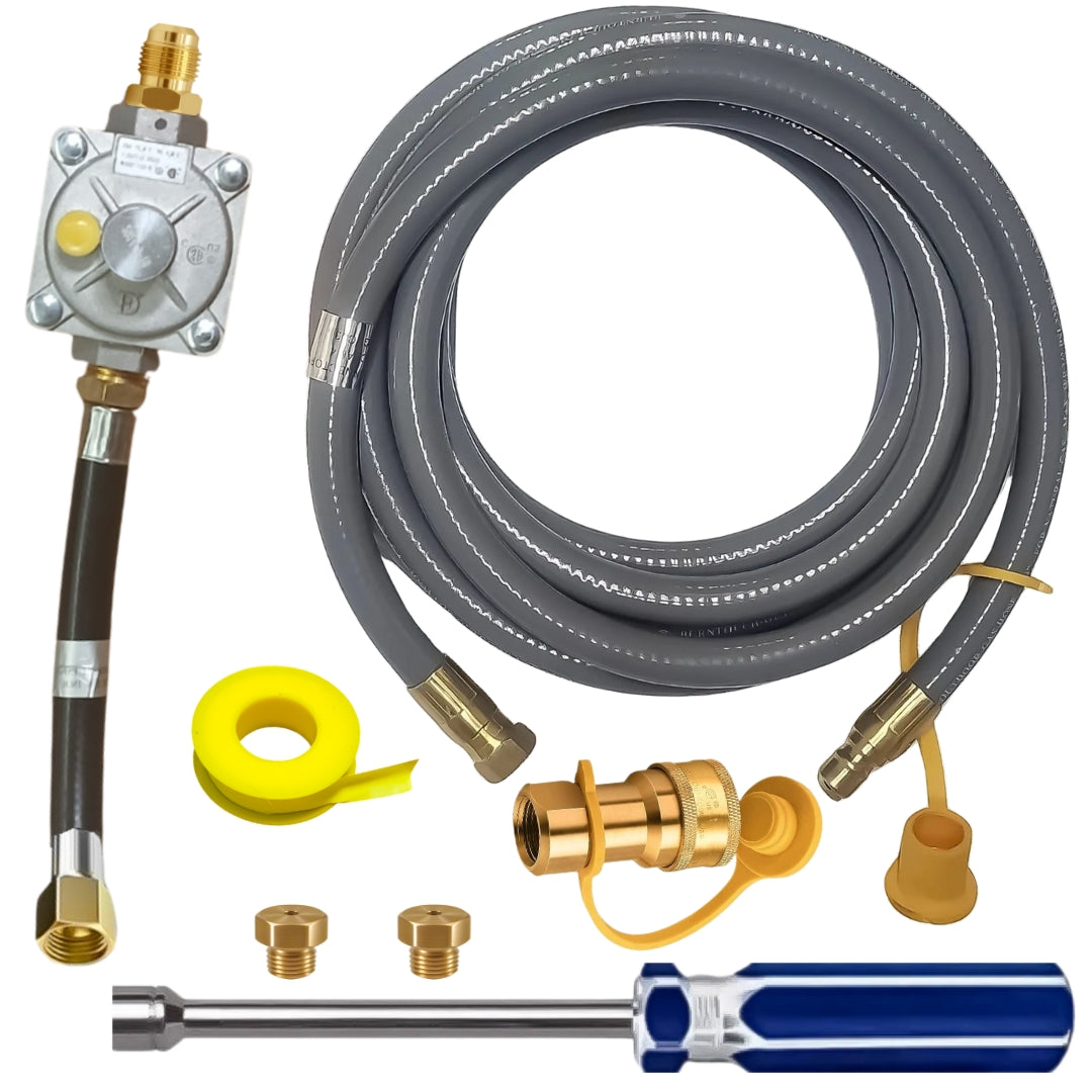 Weber Genesis II 210 Conversion Kit from LP to NG - Includes Predrilled Orifices - Detailed Instructions - 10' NG Hose - Natural Gas Regulator