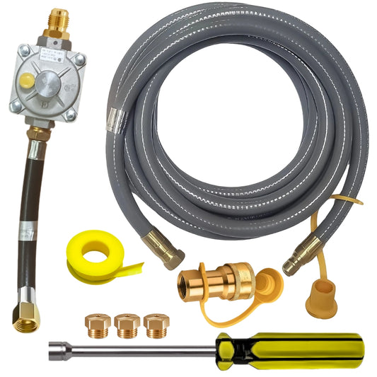 Weber Genesis 310 Conversion Kit from LP to NG (For Side Control Models)- Includes Predrilled Orifices - 10' NG Hose - Natural Gas Regulator- Instructions Included