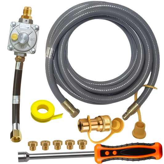 Weber Summit Silver B Conversion Kit from LP to NG - Includes Predrilled Orifices - 10' NG Hose - Natural Gas Regulator