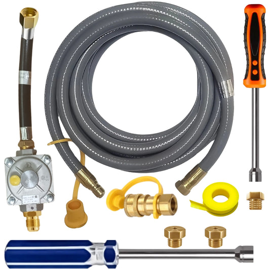 Weber Genesis II LX 240 Conversion Kit from LP to NG - Includes Predrilled Orifices - Detailed Instructions - 10' NG Hose - Natural Gas Regulator