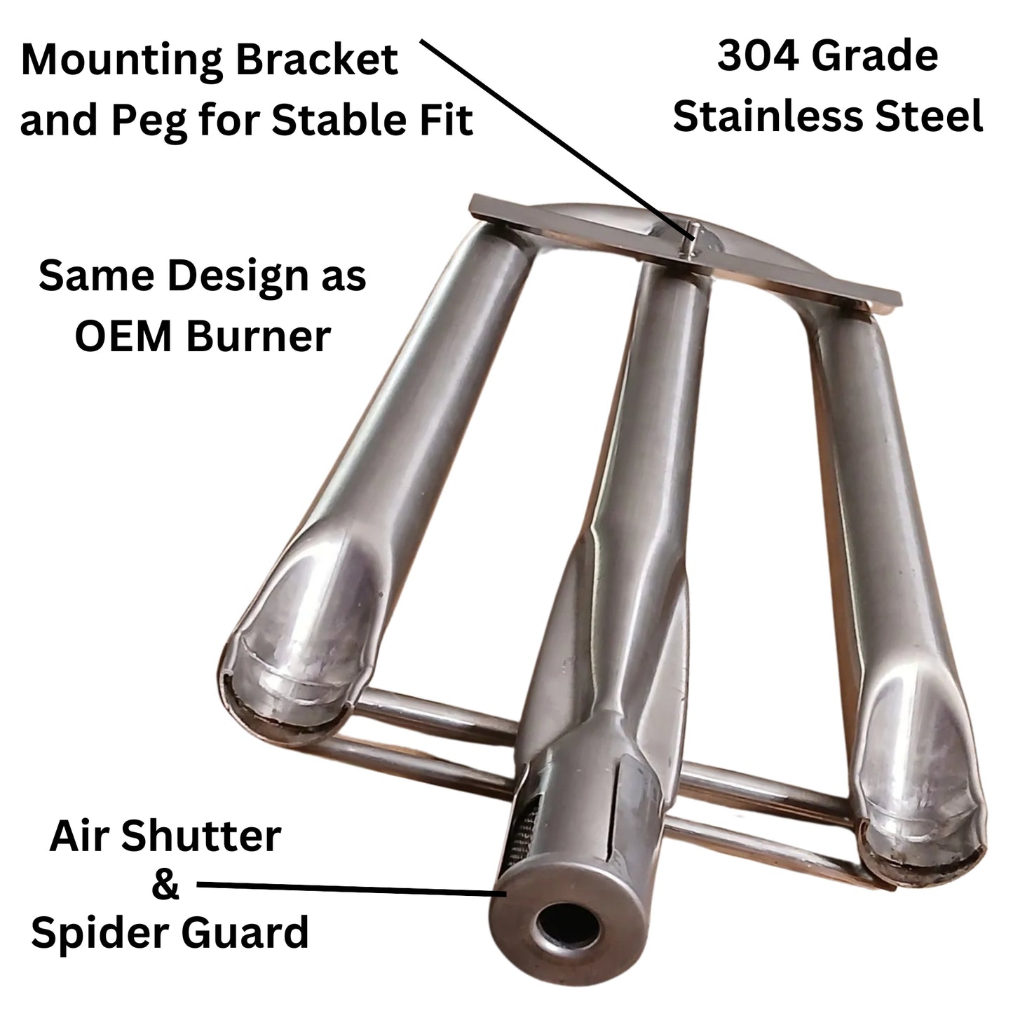 Aftermarket Alfresco U-Burner Replaces 510-0025 AGBQ Models 304 SS Manufactured in the U.S.