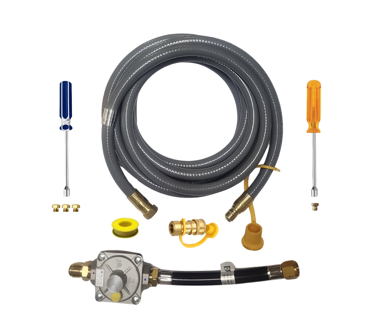 Weber Genesis 320 Conversion Kit from LP to NG (For Side Control Models)- Includes Predrilled Orifices - 10' NG Hose - Natural Gas Regulator