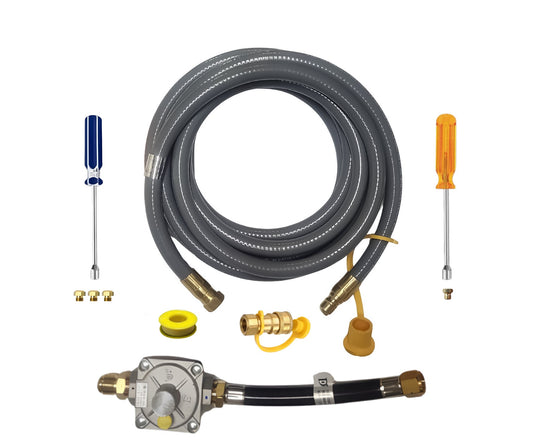 Weber Genesis 320 Conversion Kit from LP to NG (For Front Control Models)- Includes Predrilled Orifices - 10' NG Hose - Natural Gas Regulator