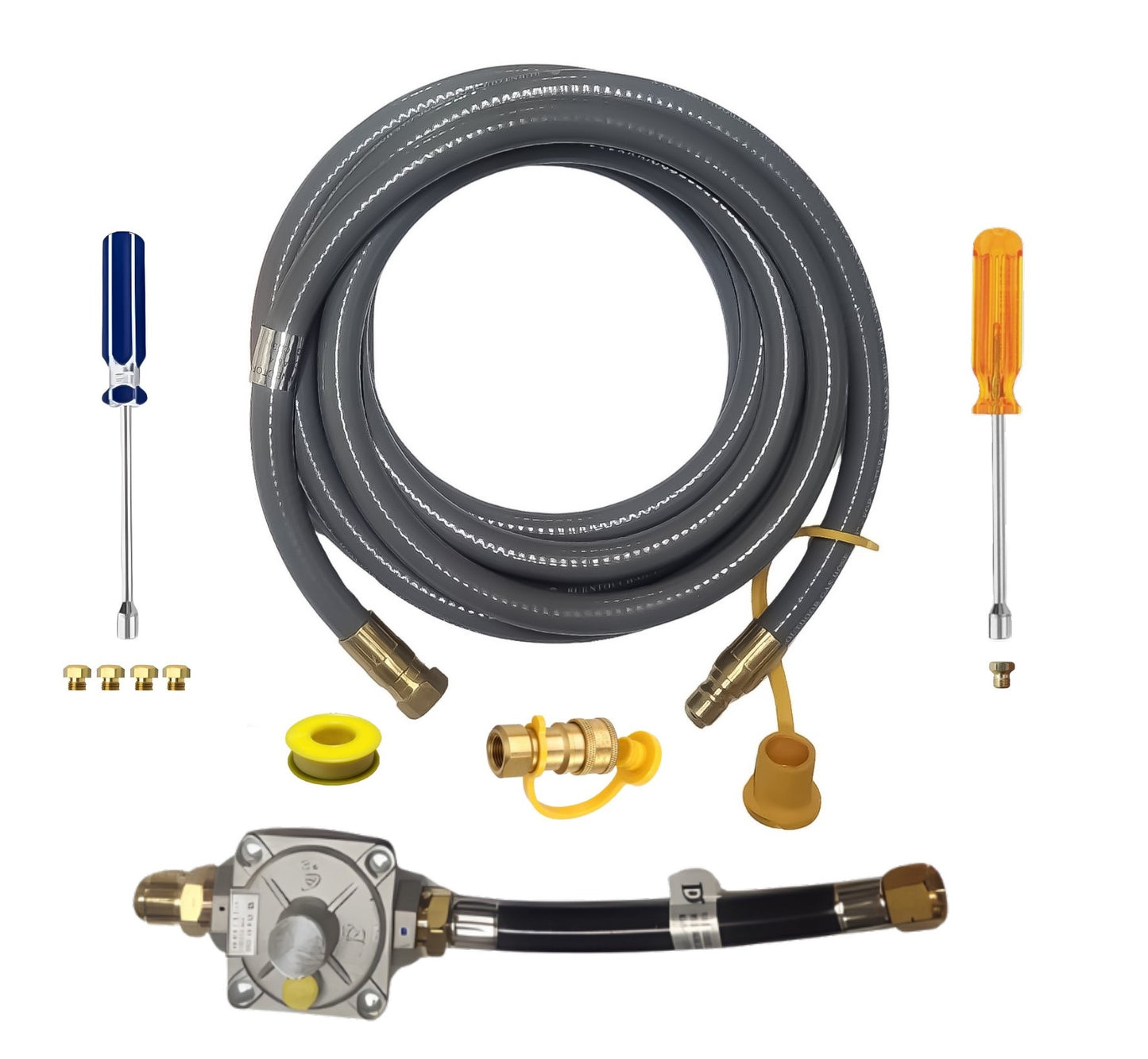 Weber Genesis 335 Smart Grill Conversion Kit from LP to NG - Includes Predrilled Orifices - Detailed Instructions - 10' NG Hose - Natural Gas Regulator