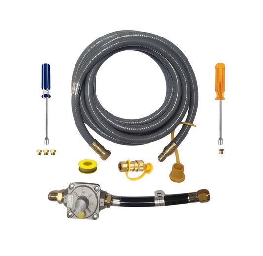 Weber Genesis II LX 340 Conversion Kit from LP to NG - Includes Predrilled Orifices - Detailed Instructions - 10' NG Hose - Natural Gas Regulator