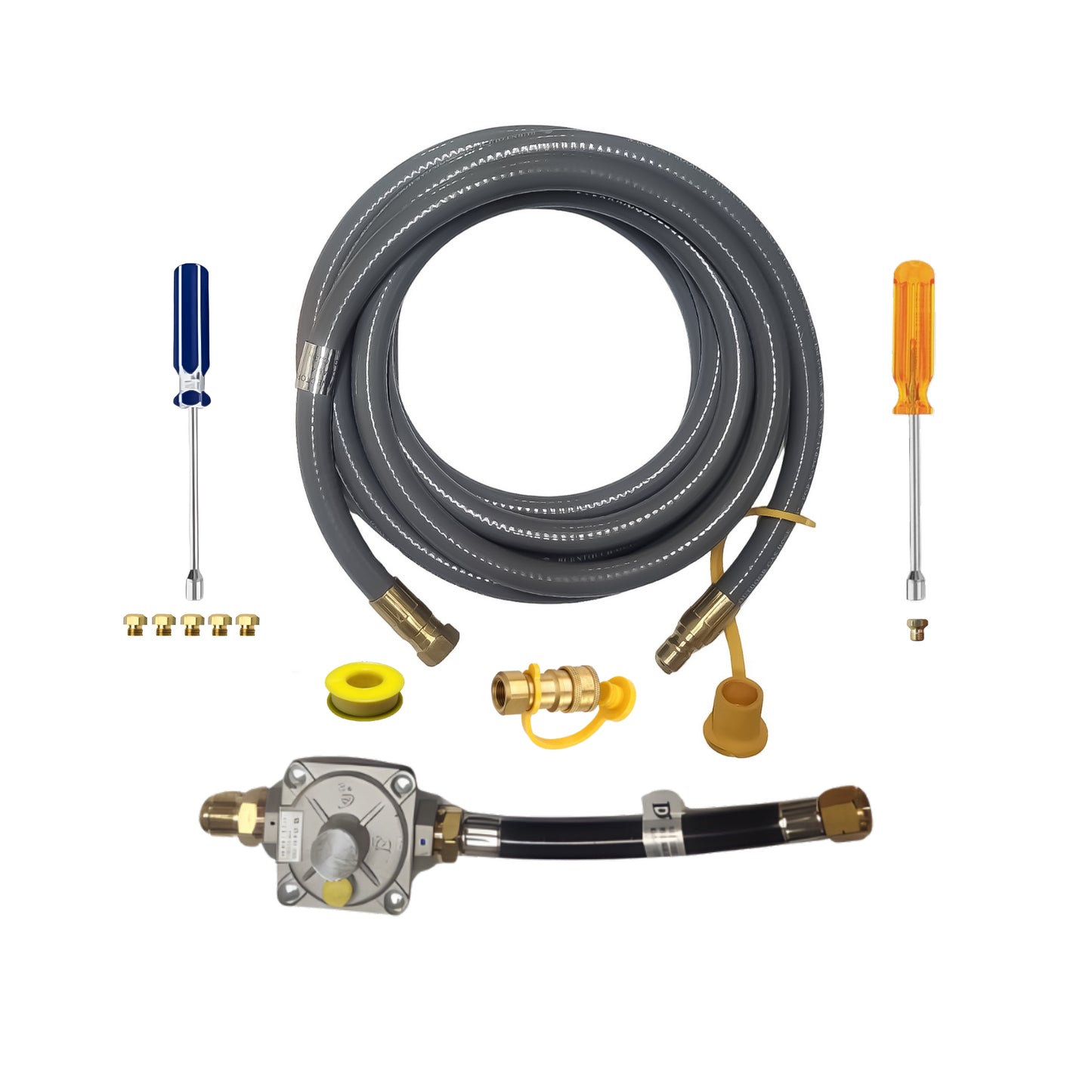 Weber Genesis 435s Conversion Kit from LP to NG - Includes Predrilled Orifices - Detailed Instructions - 10' NG Hose - Natural Gas Regulator