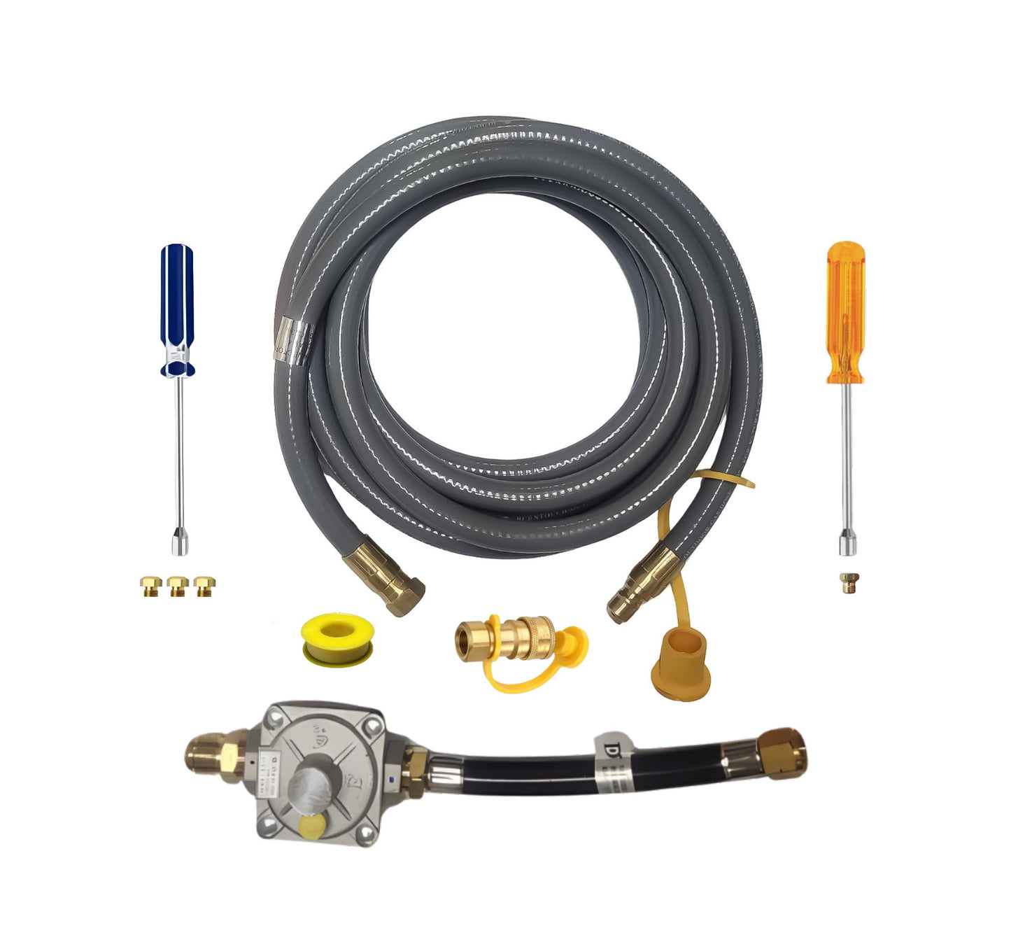 Weber Genesis 320 (For Side Control Models) Conversion Kit to Bulk Propane Includes Predrilled Orifices - Detailed Instructions - 10' Low Pressure LP Hose at Outdoor Gas Products