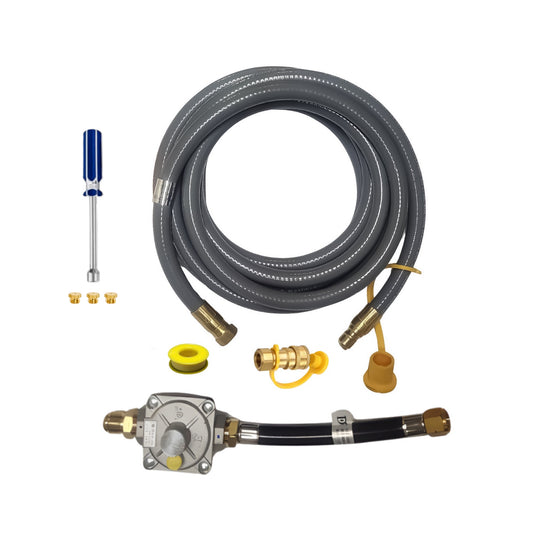 Weber Genesis 310 Conversion Kit from LP to NG (For Side Control Models)- Includes Predrilled Orifices - 10' NG Hose - Natural Gas Regulator