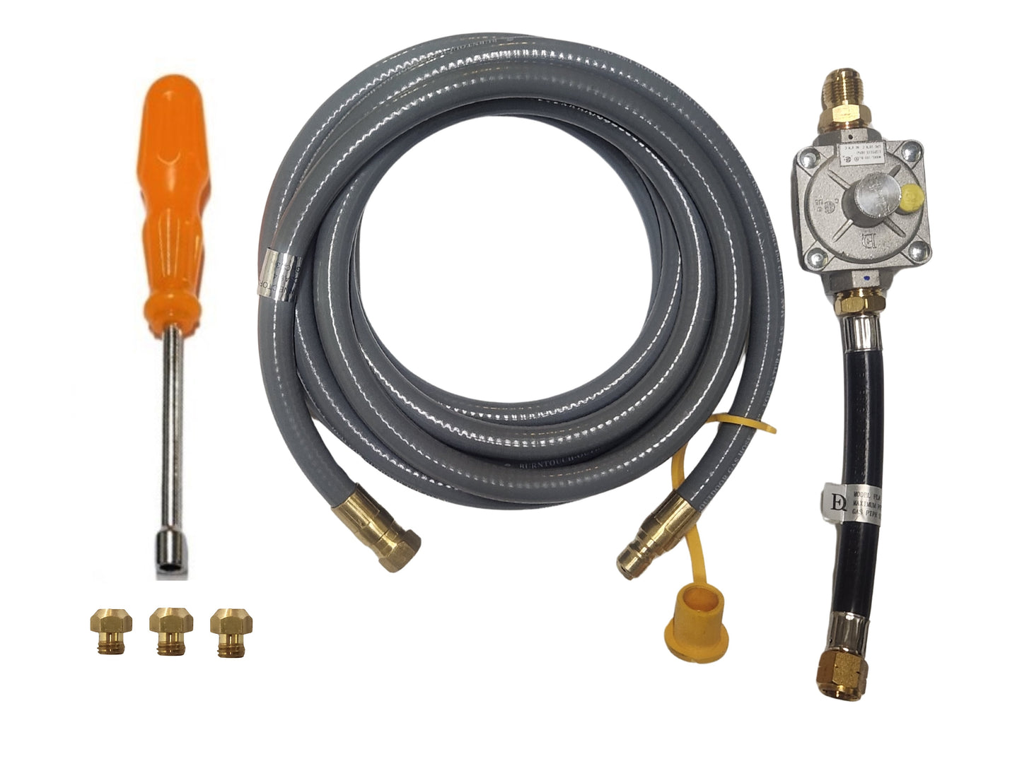 Weber Spirit 310 (For Side Control Models) Conversion Kit from LP to NG - Includes Predrilled Orifices - 10' NG Hose - Natural Gas Regulator