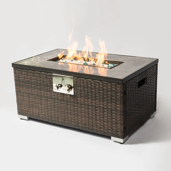 Outdoor Fire Table Propane Fire Pit Rattan gas fire table