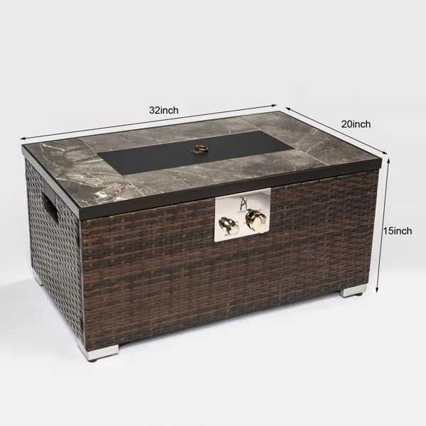 Outdoor Fire Table Propane Fire Pit Rattan gas fire table