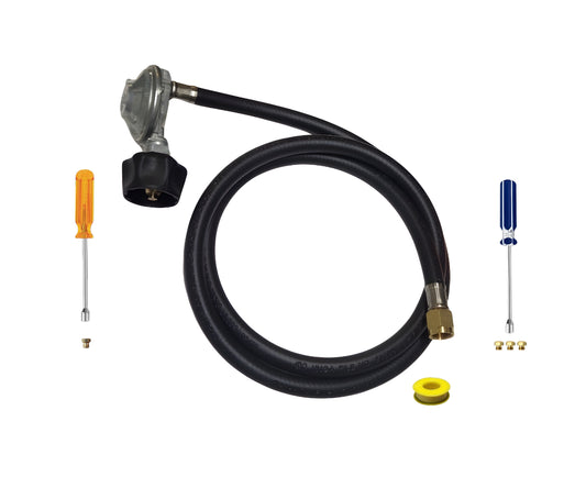 Weber Spirit 320 (For Side Mounted Controls) Conversion Kit from NG to LP - Includes Predrilled Orifices - 5' Propane and Regulator - LP Fuel Converter