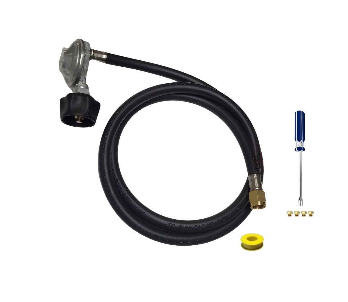 Weber Genesis 325s Conversion Kit from NG to LP - Includes Predrilled Orifices - Instructions Included - 5' Propane and Regulator - LP Fuel Converter