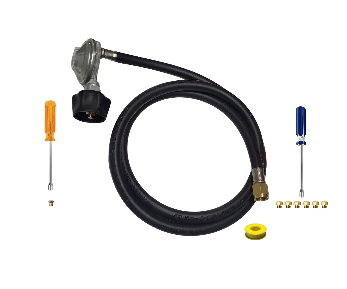 Weber Genesis II LX 640 Conversion Kit from NG to LP - Includes Predrilled Orifices - Instructions Included - 5' Propane and Regulator - LP Fuel Converter