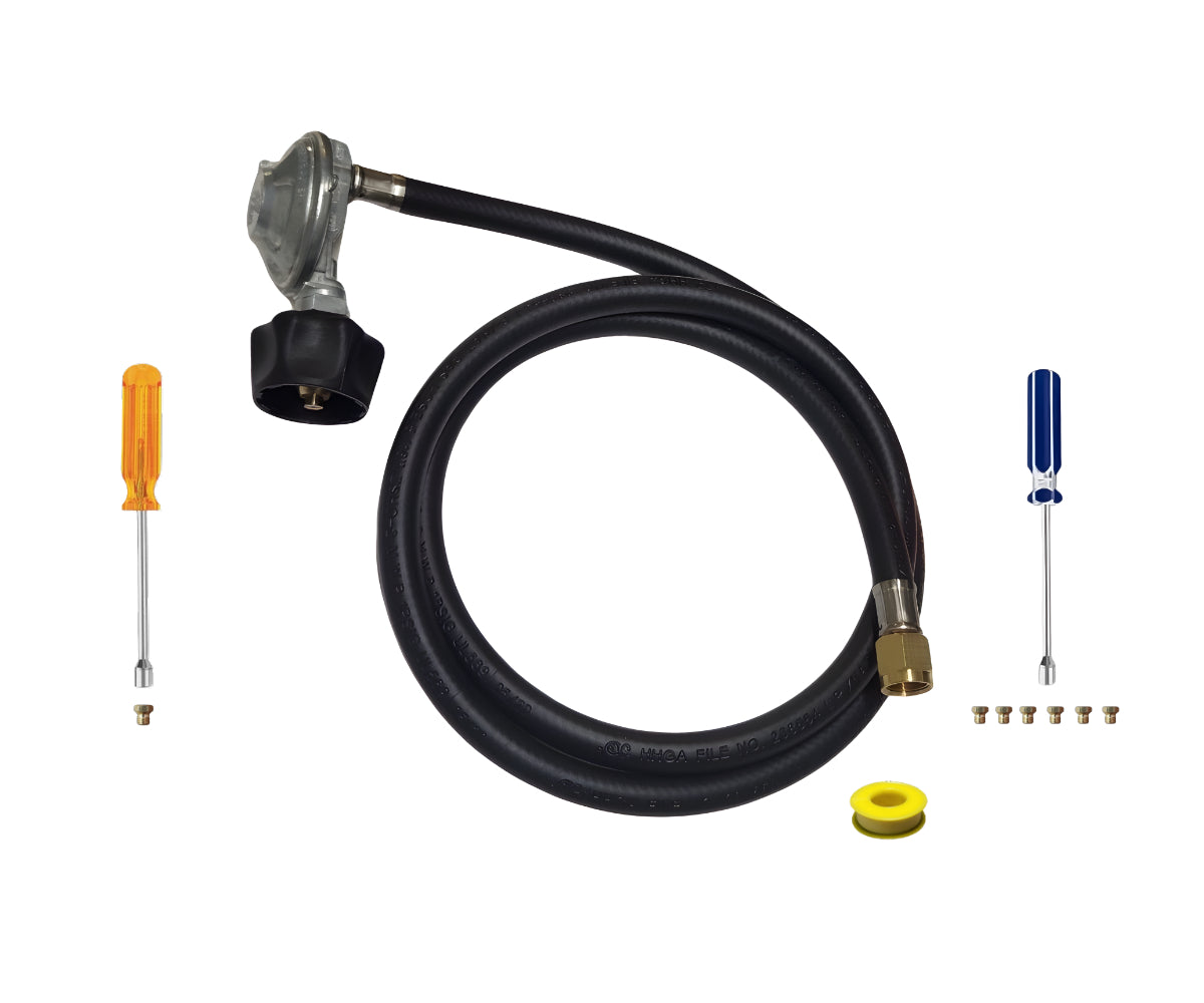 Weber SUMMIT 460 Conversion Kit from NG to LP - Includes Predrilled Orifices - Instructions Included - 5' Propane and Regulator - LP Fuel Converter