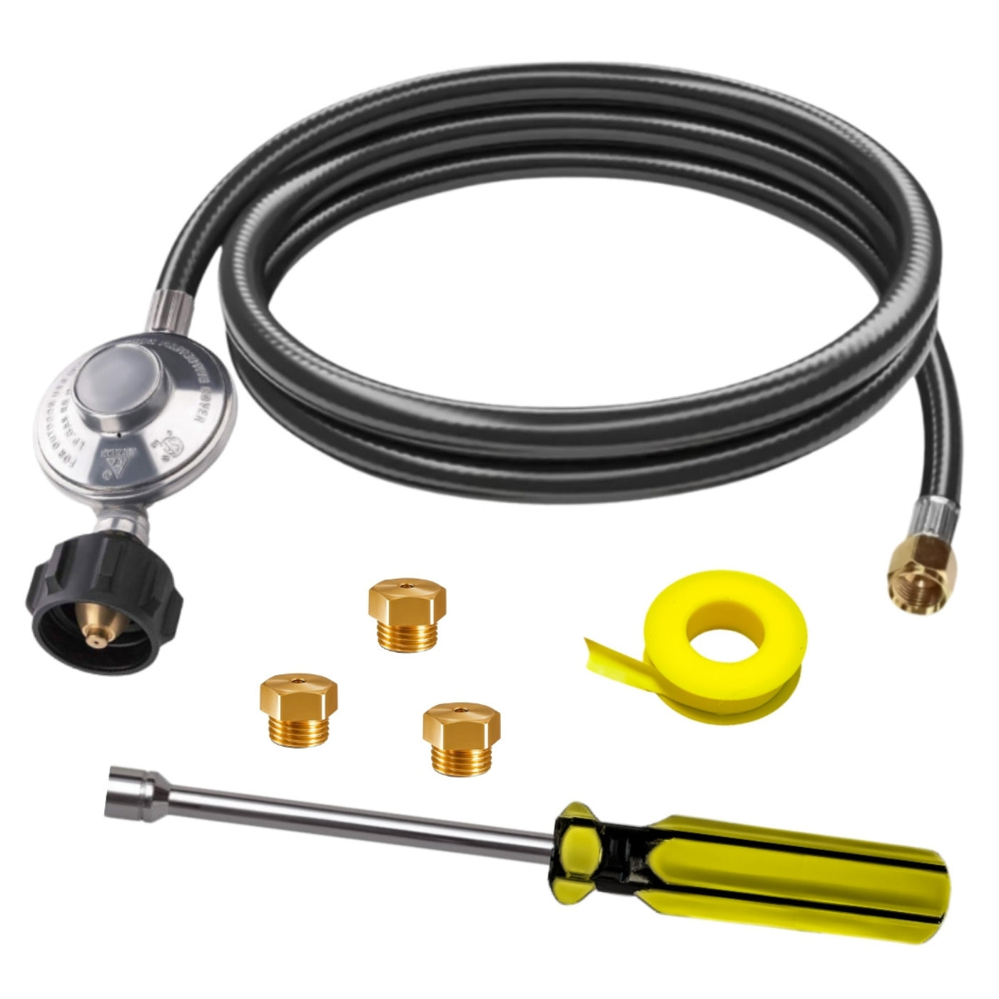 Weber Genesis 1000/2000 Conversion Kit from NG to LP- Includes Predrilled Orifices - 5' Propane and Regulator - LP Fuel Converter