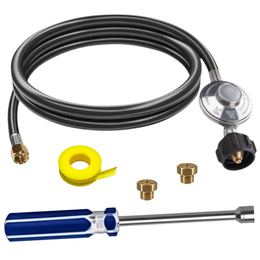 Weber Genesis II 210 Conversion Kit from NG to LP- Includes Predrilled Orifices - Instructions Included - 5' Propane and Regulator - LP Fuel Converter