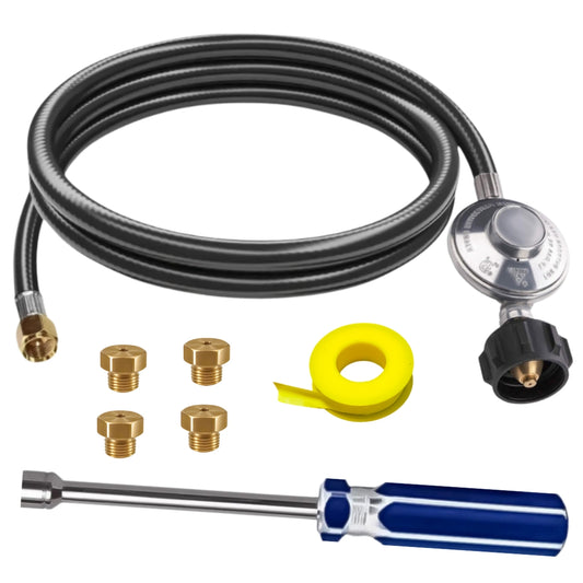 Weber Genesis 415 Conversion Kit from NG to LP - Includes Predrilled Orifices - Instructions Included - 5' Propane and Regulator - LP Fuel Converter