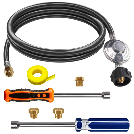 Weber Genesis II LX 240 Conversion Kit from NG to LP - Includes Predrilled Orifices - Instructions Included - 5' Propane and Regulator - LP Fuel Converter