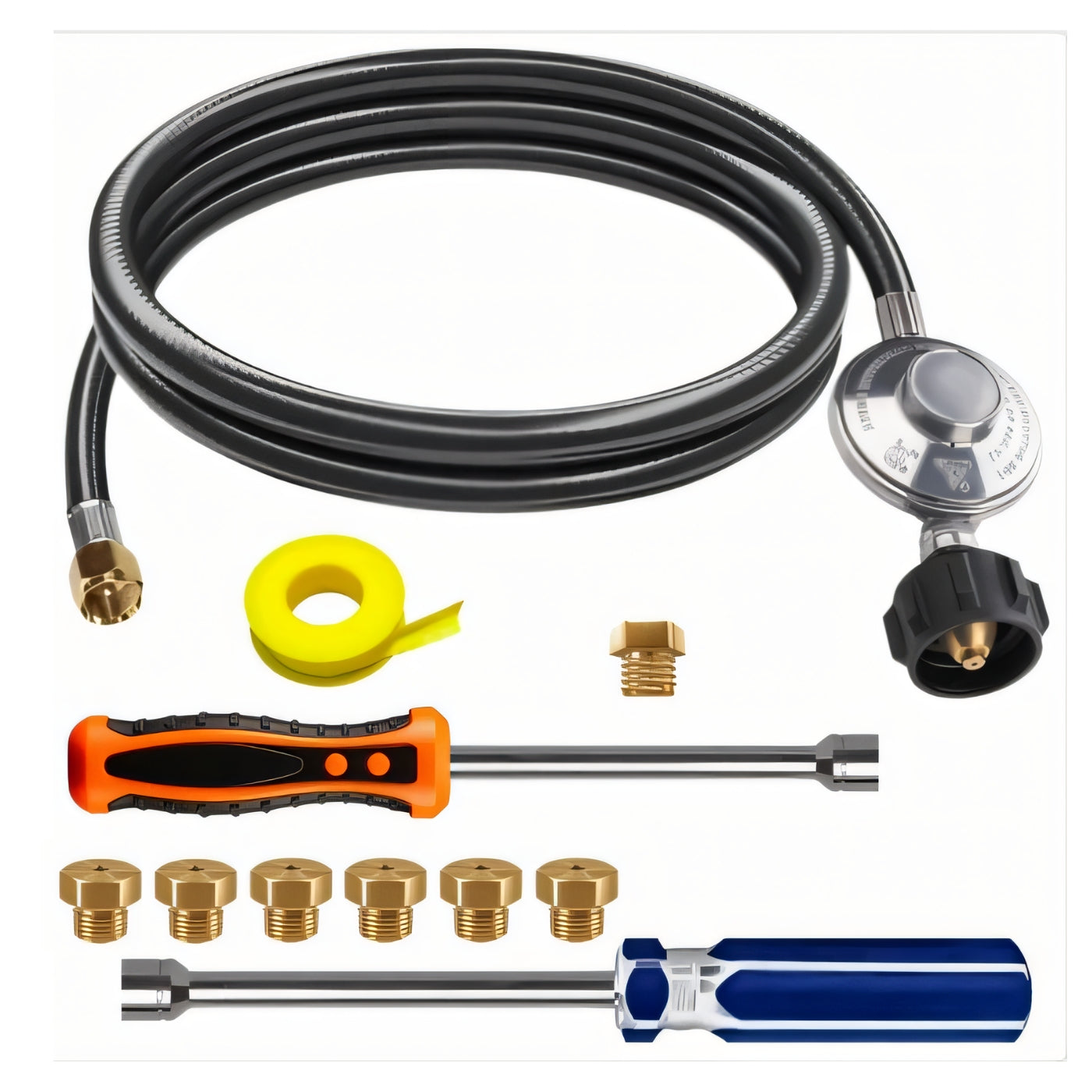 Weber Genesis II LX 640 Conversion Kit from NG to LP - Includes Predrilled Orifices - Instructions Included - 5' Propane and Regulator - LP Fuel Converter