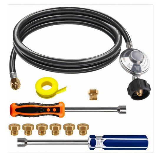 Weber Genesis II LX 640 Conversion Kit from NG to LP - Includes Predrilled Orifices - Instructions Included - 5' Propane and Regulator - LP Fuel Converter
