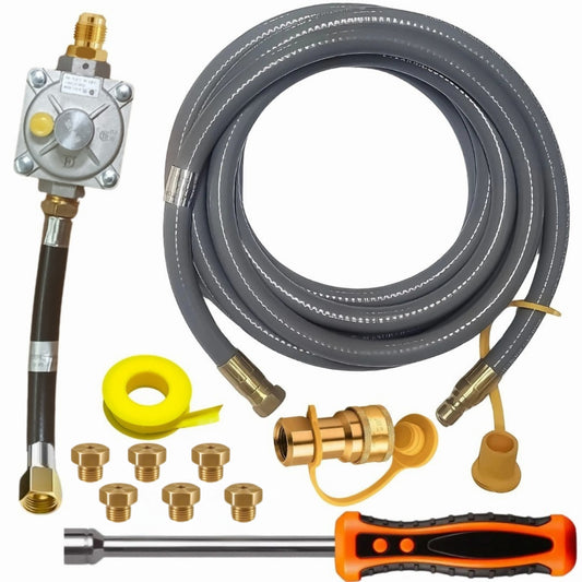Weber Spirit 435 Bulk Propane Conversion Kit - Includes Predrilled Orifices - Low Pressure Bulk LP Hose