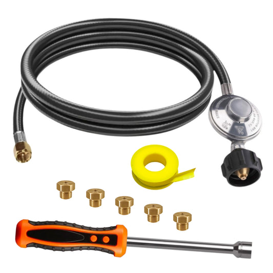 Weber Spirit 435 Conversion Kit from NG to LP - Includes Predrilled Orifices - Instructions Included - 5' Propane Hose and Regulator - LP Fuel Converter