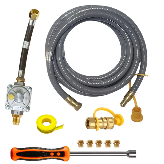 Weber Spirit E-435 & EP-435 Conversion Kit from LP to NG - Includes Predrilled Orifices - Detailed Instructions - 10' NG Hose - Natural Gas Regulator