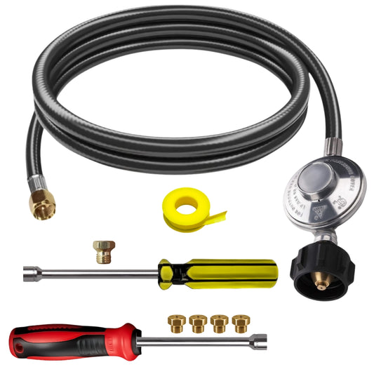 Weber SUMMIT 420 Conversion Kit from NG to LP - Includes Predrilled Orifices - Instructions Included - 5' Propane and Regulator - LP Fuel Converter