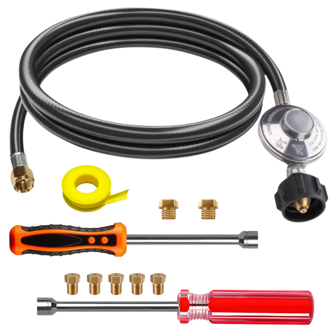 Weber SUMMIT 450 Conversion Kit from NG to LP - Includes Predrilled Orifices - Instructions Included - 5' Propane and Regulator - LP Fuel Converter