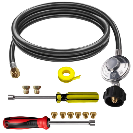 Weber SUMMIT 470 Conversion Kit from NG to LP - Includes Predrilled Orifices - Instructions Included - 5' Propane and Regulator - LP Fuel Converter