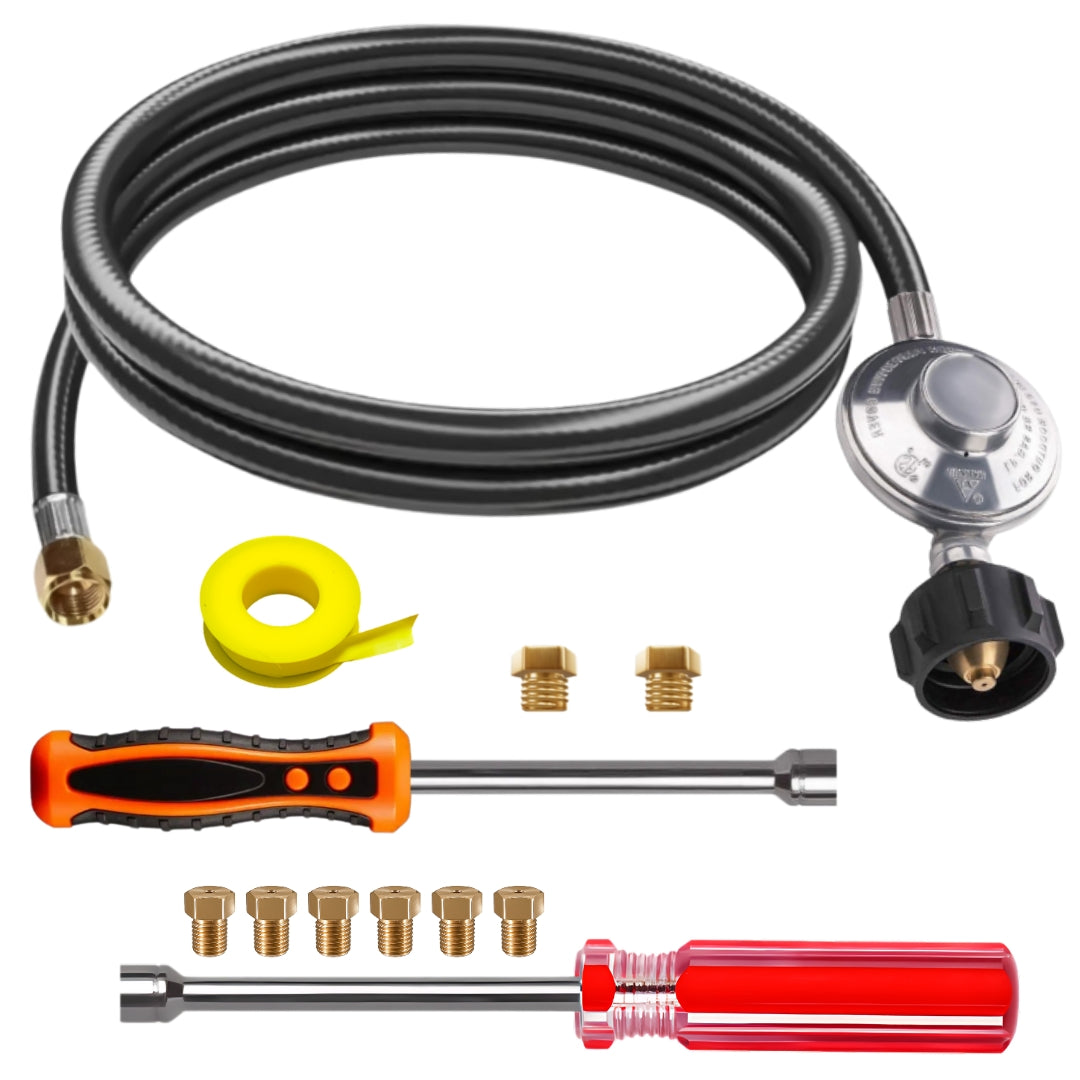 Weber SUMMIT 470 Conversion Kit from NG to LP - Includes Predrilled Orifices - Instructions Included - 5' Propane and Regulator - LP Fuel Converter