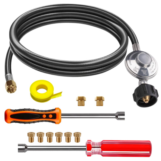 Weber SUMMIT 470 Conversion Kit from NG to LP - Includes Predrilled Orifices - Instructions Included - 5' Propane and Regulator - LP Fuel Converter