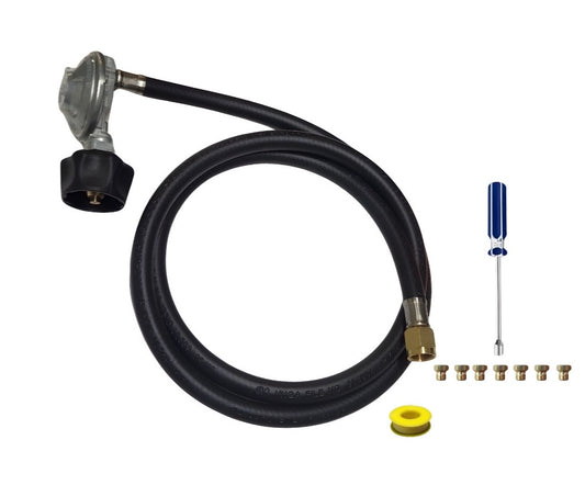 Weber SUMMIT 650 (2003 and Older Models) Conversion Kit from NG to LP - Includes Predrilled Orifices - Instructions Included - 5' Propane and Regulator - LP Fuel Converter