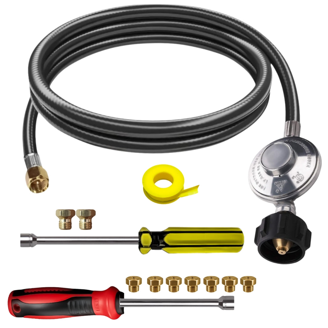 Weber SUMMIT 650 Conversion Kit from NG to LP - Includes Predrilled Orifices - Instructions Included - 5' Propane and Regulator - LP Fuel Converter